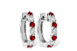 F038-11836: EARRINGS .64 RUBY 1.05 TGW